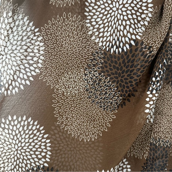 Dress Barn Women's Sheer Top Size XL Brown Sheer Y2K Babydoll Flutter Sleeve - Picture 6 of 9